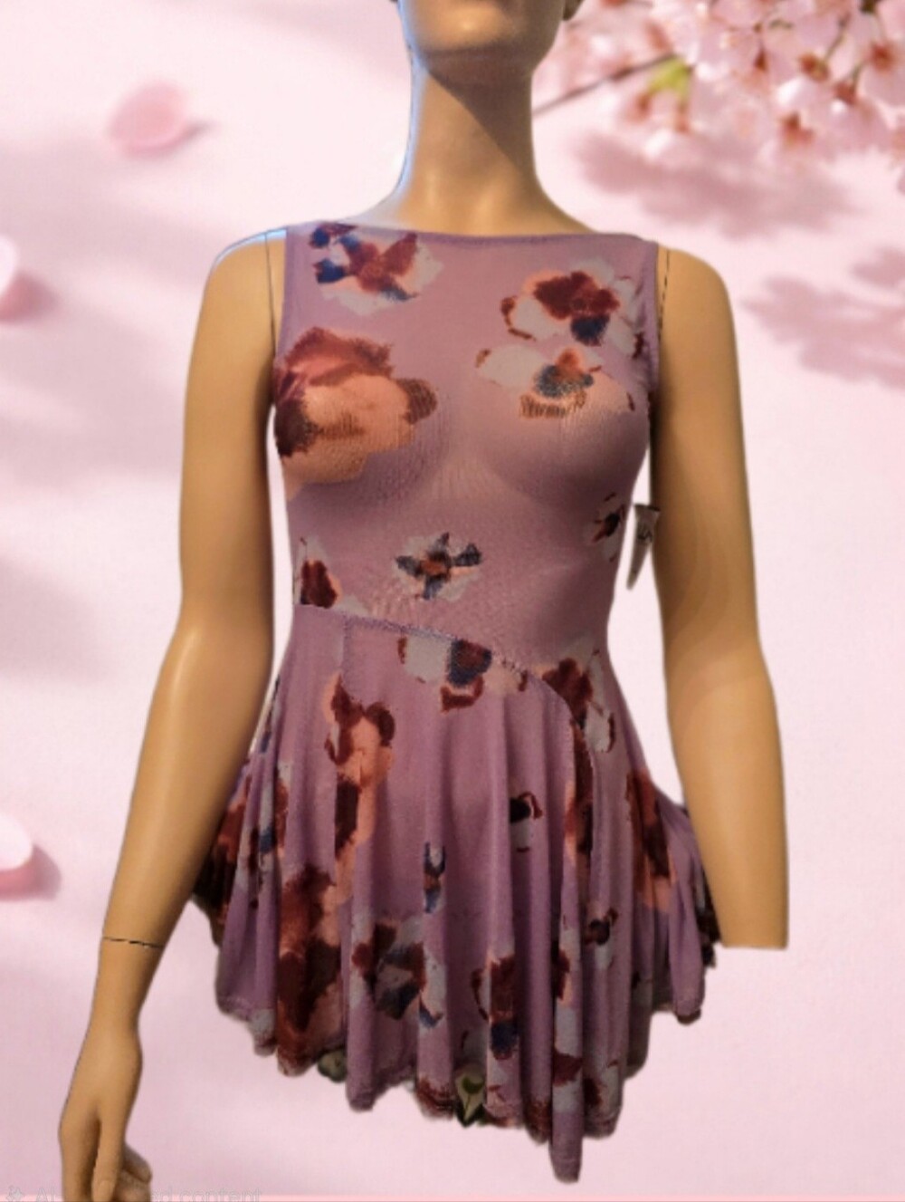 Free People Lavender Floral Peplum Mini Dress - Picture 5 of 8